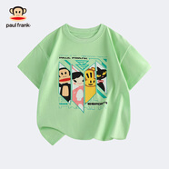 大嘴猴（paul frank）大嘴猴童裝純棉短袖T恤夏季新款休閑寬松可愛男女童舒適百搭上衣 055F薄荷綠 140