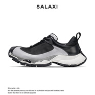 莎萊茜（SALAXI）2025春夏新款情侶男女同款老爹鞋戶外時(shí)尚透氣運(yùn)動(dòng)休閑輕便跑步鞋 黑銀色 42 男款