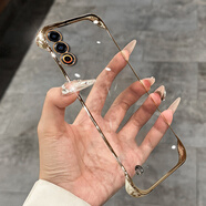 晨京 1億無(wú)邊框適用魅族21手機殼20pro帶磁吸支架meizu21pro一億旋轉陀螺21note透明超薄18x半包外殼 透明電鍍PC硬殼無(wú)邊框【香檳金】-單殼 魅族 21