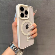 酷斯基膚感磁吸透明殼適用蘋(píng)果16promax手機殼新款iphone15plus磨砂硅膠軟殼14亞克力防摔保護套13男女12 磁吸*硅膠款-白框透明 iPhone XR