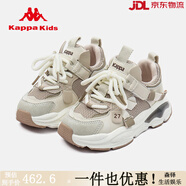 Kappa Kidskappakids2025春秋兒童鞋子男童運動(dòng)鞋中大童網(wǎng)面透氣女童跑步鞋 米色 30