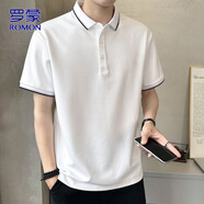羅蒙（ROMON）t恤男夏季純色短袖男士polo衫男休閑商務(wù)上衣男裝