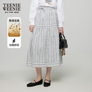 Teenie Weenie小熊女裝半身裙2025夏季新款清新活力時(shí)尚豎條紋裙子