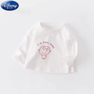 迪士尼（Disney）嬰兒褲子春秋背帶褲男女寶寶連體褲百天周歲超萌可愛爬服長褲外出 白色T恤 90 cm