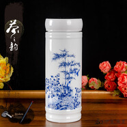 伊蓮茶杯水杯保溫杯辦公個(gè)人旅行陶瓷景德鎮(zhèn)雙層青花瓷杯企業(yè)定制禮品 節(jié)節(jié)高升