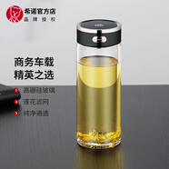 希諾玻璃杯單層加厚帶濾網(wǎng)男士水杯便攜車(chē)載泡茶杯耐高溫大容量喝水杯 帶濾網(wǎng)-L703透明深灰-530ml