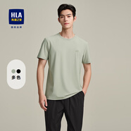 海瀾之家（HLA）海瀾之家圓領(lǐng)短袖t恤2025夏季新款涼感吸濕排汗微彈明星同款短袖 綠灰L9 L (175) 推薦137~150斤