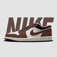 耐克（NIKE）【潮】Air Jordan aj1板鞋男女情侶新款低幫休閑運動籃球鞋休閑鞋 DM0589/DC6991-200 白棕 女款GS 35.5