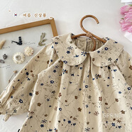 HUALIN FASHION女童春季碎花韓系連衣裙長(cháng)袖寶寶doll領(lǐng)2025 款式一 早春碎花長(cháng)袖連衣裙 M 90 c
