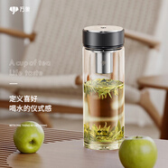萬(wàn)象（WANXIANG）單層玻璃杯節日禮物車(chē)載便攜大容量水杯男女高顏值商務(wù)辦公玻璃杯 U273R-黑灰色520ml