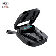 愛國者（aigo）T23真無線藍牙耳機半入耳式觸控運動游戲耳機屏顯電量耳機 星耀黑智能數(shù)顯 藍牙5.0