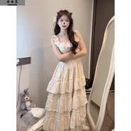 詩丹蕊法式甜美宮廷風(fēng)無袖連衣裙子女學(xué)生夏季設(shè)計(jì)感收腰a字蛋糕公主裙 蛋糕裙 均碼 【可備注碼數(shù)】