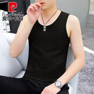 皮爾卡丹（pierre cardin）純色背心男士夏季純棉修身跨欄運動(dòng)純棉無(wú)袖t恤薄款白色內搭汗衫 T205黑色 XL 120-135斤