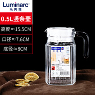 雅樂(lè )思（Rnice）樂(lè )美雅冷水壺玻璃壺耐高溫涼水壺家用冰箱涼水杯大容量果汁壺扎壺 樂(lè )美雅豎條壺[耐熱開(kāi)水] 0.5L