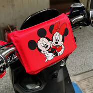 宰摟電動摩托車前置兒童座椅防撞墊子電瓶單車踏板女裝車保護小 米奇紅（小號）加厚防撞墊