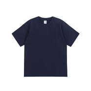 凡客誠品重磅純棉圓領(lǐng)孔雀藍(lán)短袖t恤男女純色寬松顯瘦純色體恤上衣夏 藏青色 300g重磅純棉 2XL 建議170-190斤