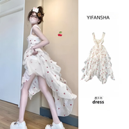 億梵莎純欲甜辣風(fēng)碎花吊帶連衣裙女夏季2025年新款氣質(zhì)不規(guī)則顯瘦沙灘裙 圖片色 均碼 （可備注碼數(shù)）