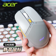 宏碁（acer）無(wú)線(xiàn)藍牙鼠標可充電臺式電腦筆記本平板通用靜音辦公鼠標 灰色-2.4G無(wú)線(xiàn)