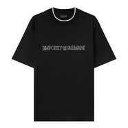 阿瑪尼（ARMANI）男士經(jīng)典LOGO印花短袖T恤 黑色 3D1TD4 1JUVZ 0055 XXL