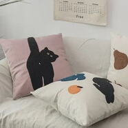 抖音超可愛(ài)小貓立體毛巾繡抱枕北歐ins風(fēng)沙發(fā)裝飾靠枕0cm0cm枕 小+柑橘與貓優(yōu)惠組合裝