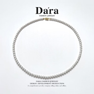 戴拉（dara）18K金珍珠項鏈正圓小米鏈無(wú)核珍珠項鏈送媽媽生日禮物送女友老婆