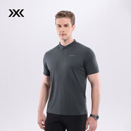 XBIONIC銀河星云羊毛輕量半拉鏈短袖Polo衫男T恤商務休閑運動夏季新品 格拉菲黑 L