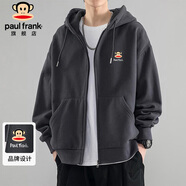 大嘴猴（paul frank）開衫衛(wèi)衣男士春季休閑寬松連帽外套男潮流男裝 深灰色 XL