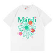 MARDI韓國Mardi短袖小雛菊花寬松情侶款臘腸狗金高銀T恤潮 金高銀白色多彩綠花(國內(nèi)現(xiàn)貨) 均碼 (韓國)