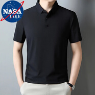 NASALIKE短袖T恤男士夏季薄款寬松工作服打底衫純色體恤百搭休閑時尚上衣 黑色 【冰感透氣，男女同款】 2XL 【140-160斤】