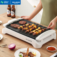 美菱（MeiLing）家用電燒烤爐烤肉鍋烤肉機不粘可拆洗電烤盤(pán)烤串爐家用韓式輕煙烤肉盤(pán) 4-7人電烤爐（可拆洗) 1層