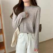 京濮飛早春韓版糖果色針織衫百搭打底長(zhǎng)袖毛衣女2025 花駝色 均碼
