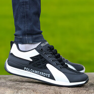 西域駱駝（VANCAMEL）男鞋秋冬季2025新款透氣輕便休閑真皮鞋一腳蹬阿甘鞋百搭男士運動(dòng) W06黑色 布面款 偏小一碼 41