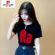 皮爾卡丹（pierre cardin）不規則半身裙夏季新款設計感小眾休閑裙中長(cháng)款a字高腰包臀裙女潮 黑色上衣 S 95斤以下