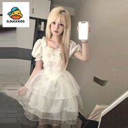 G.DUCKKIDS女大童裝夏季新款法式浪漫女孩兒收腰顯瘦蓬蓬連衣裙短裙初中學(xué)生 M22-圖片色 180 XL碼適合115-125斤
