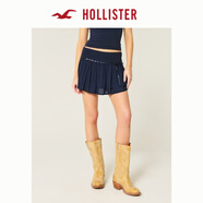HOLLISTER25夏甜辣田園百褶蕾絲蛋糕短裙裙褲女裝343-5139 海軍藍 XS (160/64A)標準版