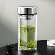 富光 茶杯大容量雙層玻璃杯男士商務(wù)辦公杯懶人杯 帶蓋帶濾網(wǎng)辦公杯 特大容量 730ml