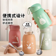 歡妍玻璃杯萌免水杯雙層杯子可愛杯子女小巧玻璃水杯 萌兔杯