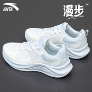安踏（ANTA）漫步女鞋運(yùn)動(dòng)鞋子女夏季透氣軟底網(wǎng)面百搭健身跑步鞋休閑旅游鞋 象牙白/淺霧灰 35.5