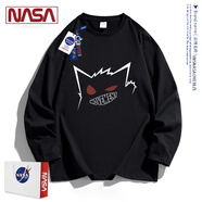 C2潮朝（C2CHAOCHAO）2nasa聯(lián)名純棉寶可夢(mèng)聯(lián)名t恤長(zhǎng)袖男女大童春秋新款青少年打 黑色寶可夢(mèng)純棉 M 85105斤