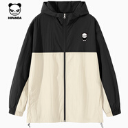 HIPANDAHipanda你好熊貓時(shí)尚輕薄防曬服2024夏季新款情侶防曬衣 黑#JDP小熊貓標X UPF100+ L