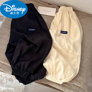 迪士尼（Disney）兒童糖果色防蚊褲2025夏男女童新系純色休閑褲寶寶小童洋氣束腳褲 品牌黑色 100 建議身高95cm左右