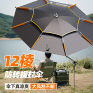 佳釣?zāi)幔↗IADIAONI）伏魔釣魚傘遮陽(yáng)傘萬向防雨防紫外線防曬防風(fēng)釣傘加厚加固戶外雨傘 1.8米 伏魔直桿傘新升級(jí)UPF2000+ 防暴雨抗大風(fēng)