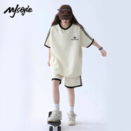 MJ STYLE短袖短褲套裝女2025夏季女裝新款潮流運動(dòng)休閑家居服套裝t恤褲子