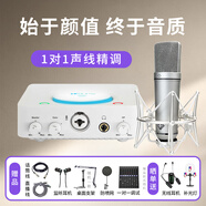 艾肯白色U Solo外置聲卡電腦手機通用主播直播錄音K歌麥克風(fēng)話(huà)筒聲卡設備套裝 U Solo+煙頭Mu87pro