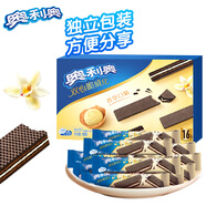 奧利奧（Oreo）雙心脆威化餅干 香草味 192g 辦公室休閑零食早餐 下午茶16條裝