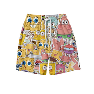 采云卡利2025新款短褲男女夏季寬松居家睡褲休閑褲情侶海邊沙灘褲可外穿 新款【海綿蟹老板】不規則 2XL 130-150斤