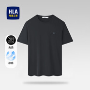 海瀾之家（HLA）t恤男夏新品親膚印花冰爽棉百搭涼感短袖T恤男含新疆棉圓領(lǐng)上衣男 藏青G4 (免燙/涼感) L 175/92A