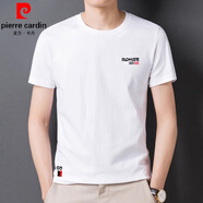皮爾卡丹（pierre cardin）男士夏季青中年短袖T恤休閑純棉印花半袖上衣服圓領(lǐng)百搭體恤衫潮 XY-19005白色 XL 175 推薦130-150斤