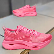 李寧（LI-NING）跑步鞋2025夏季新款驚鴻女舒適反光緩震保護運動跑鞋ARHV002 熒光數(shù)字粉 36