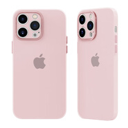 Apple適用于蘋果16ProMax磨砂軟硅膠殼iPhone15Pro全包14pm磨砂膚感13Pro不發(fā)黃12糖果色11/Xs老七 透粉 iPhone 15